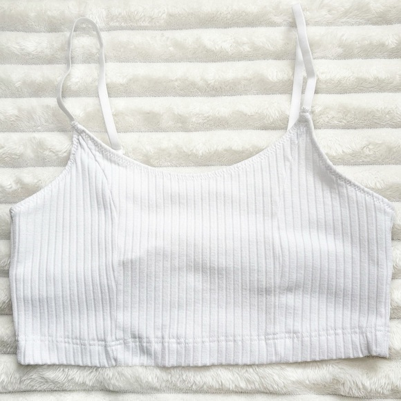 Aerie Ribbed Camisole Crop Top With Built In Sports Bra Size Small - Picture 1 of 6
